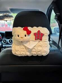 Sanrio Pudełko na chusteczki do samochodu Sanrio Hello Kitty; Pudełko na chusteczki do samochodu do dekoracji wnętrz; Urocza torebka na chusteczki z motywem kreskówek; Wiszący zagłówek samochodowy; Poduszka na szyję; Oddychająca poduszka na szyję do samochodu; Akcesoria do wnętrz