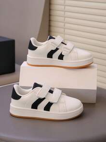 新款儿童魔术贴运动鞋，女童运动鞋，男童休闲鞋 - 白色 - 查看 8