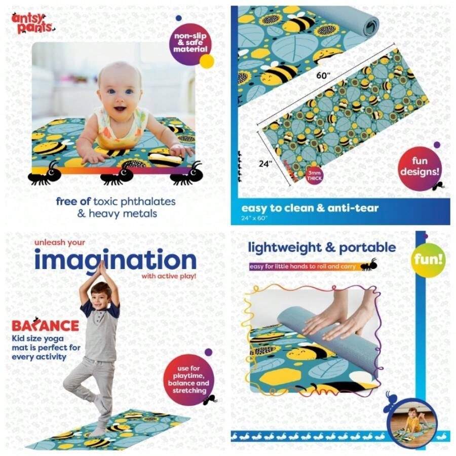 Kids Yoga Shoes - Yellow Bees - View 1