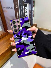 1 件 6D 电镀紫色 TPU 迷彩图案防震、防滑、全覆盖手机壳，适用于 /配套手机壳/有趣的手机壳/Galaxy 手机壳/Redmi 手机壳/OPPO 手机壳/17 Pro Max 手机壳/配套手机壳适用于 17 Pro Max/16 Pro Max 手机壳/Galaxy A05 手机壳/Galaxy A54 5G 手机壳/Galaxy A52/A52s 5G 手机壳/Galaxy S21 FE 5G 手机壳/Galaxy S23 Ultra 手机壳/Galaxy S24 Ultra 5G 手机壳/Poco X5 Pro 手机壳 - 彩色 - 查看 2