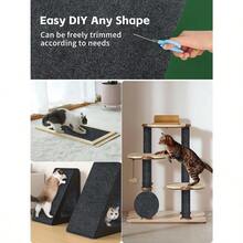 Protector de sofá contra las garras de gato de 40"X16", juego de alfombra rascadora para gatos, protector de muebles recortable, reemplazo de poste rascador para árbol de gato, sofá, esquina y pared, color gris oscuro - 40 pulgadas x 16 pulgadas - Ver 4