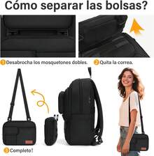 SDYSM Mochilas para Mujer Hombre con Lonchera Mochila para Laptop 15.6 Pulgadas Mochila Impermeable para Viaje Trabajo Picnic - GRIS - Ver 8