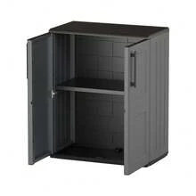 Armario resina bajo  68x37x84 cm. color gris oscuro. - Gris - Ver 3