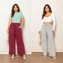 Kit 2 Women's Lanzinha Pants Winter Fashion Pantalona  2025 - hồng và xám - Xem 1
