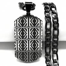 Stil hip hop din oțel inoxidabil, geometric, Dog Tag, pandantiv, colier pentru bărbați, culoare aurie, lanț cu farmecul, bijuterii punk masculine, cadou