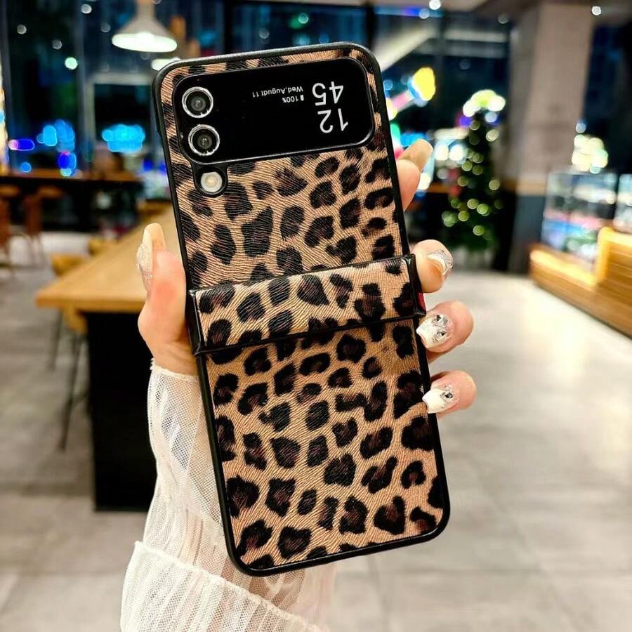 Cheetah,Leopard Print Fold Phone Case - Multicolor - View 1