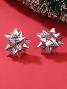 1/4 对创意彩色圣诞花耳环，女孩节日派对配饰 - 彩色 - 查看 7