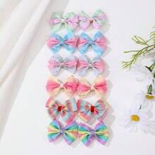 12 Presilhas de Cabelo Coloridas, Doces e Fofas com Patches de Estrela, Adequadas para Uso Diário e Casual, Adequadas para Todas as Estações, Elegantes e Versáteis.