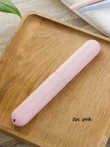 1/2 pezzi Custodia da viaggio per spazzolino, custodia per spazzolino da viaggio senza formaldeide per la cura personale, custodia per spazzolino in paglia di grano di alta qualità, custodia per spazzolino portatile antipolvere - igienica e adatta ai viaggi, con 4 opzioni di colore, design compatto e durevole per l'uso quotidiano e la cura orale durante gli spostamenti, custodia protettiva per spazzolino