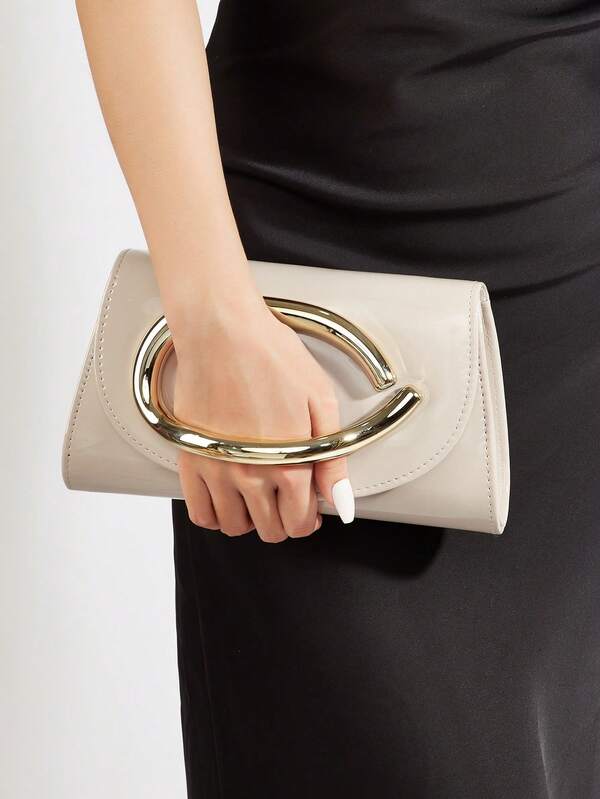 Borsa clutch da donna di lusso, elegante, glamour, luccicante e pregiata in vernice, borsa da sera con catena rimovibile adatta per matrimoni, eventi, feste, college e professioniste. Elegante in velluto per ragazze, donne, studenti e lavoratori d'ufficio.