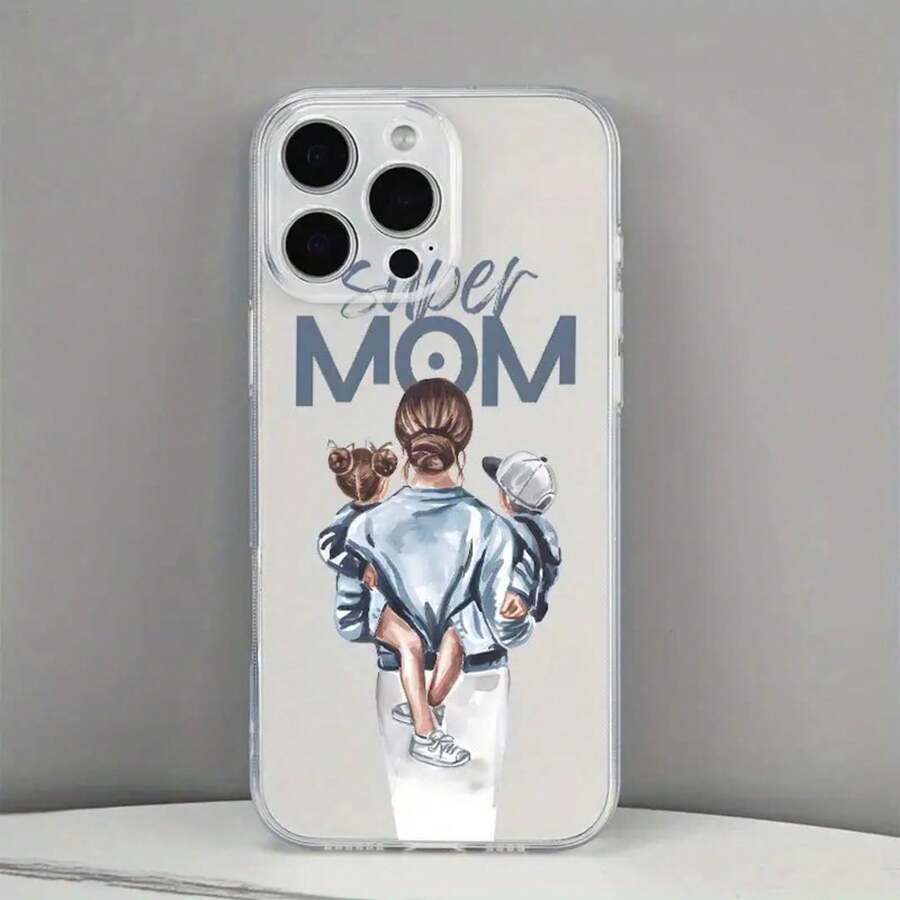 Transparent MOM Pattern UV Printed Phone Case For IPhone 16/16Plus/16Pro/16ProMax 13/13Pro/13ProMax 12/12Pro/12ProMax 11/11Pro/11Pro Max 7/8 X/XS,Suitable For IPhone17 Air - 無色 - 查看 1