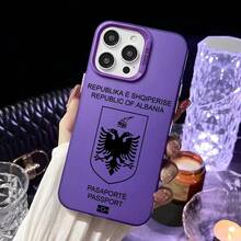 Albania Passport Phone Case Phone case Covercompatible with  16 15 14 13 12 11 Pro Max Black Purple Matte  Soft Candy Abrazine Funda-Covercompatible with  17 Hülle, 17 pro Hülle, 17 promax Hülle - Z1 - Übersicht 10