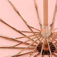 Meichoon UPF50+ - Paraguas con proteccin mejorado, fibra de vidrio de doble hueso grueso, elegante y duradero, 16 huesos, resistente al viento, compacto para viaje, sombrilla de sol y - A - Ver 7