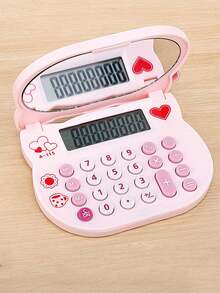 1 pieza con patrón de corazón calculadora - Rosa - Ver 8