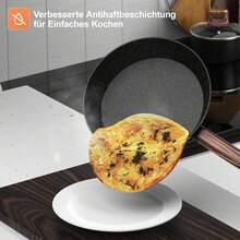 Topfset Pfannenset 11-teiliges - Kochtopf Set Induktion Antihaft-Kochgeschirröpfe Set aus Aluminium, Pfanne 20/28cm, Tiefe Bratpfanne 24cm, Kochtöpfe mit Deckel 16/20/24cm, PFOA-, PFOS-frei Topbooc 6XLN - S - Übersicht 4