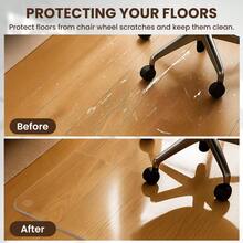 HeavyDuty Tempered Glass Chair Mat 31 X 48 Inch Large Office Floor Mat For Carpet Or Hardwood Floors 1/5 Thick With 12 AntiSlip Pads - Trong sáng - Xem 3