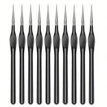 10 buc pensule miniaturale, set de pensule pentru detalii cu păr de nailon pentru detalii fine și pictură artistică, pensulă profesională mică, perfectă în consumabile de artă pentru acrilic, numere, figurine, meșteșuguri, modele, acuarelă, ouă, pietre, desen liniar pentru artiști și amatori