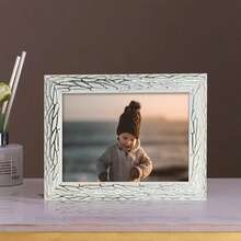 1pc Elegant Silver-Tone Textured Picture Frame, Displays 3.5x5", 4x6", 5x7", 6x8", 8x10" Photos, Suitable For Displaying Family, Outdoor Moments (Photo Paper Included)