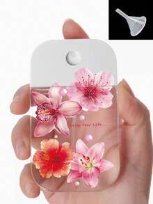 Spray Bottle, 1/2pcs Summer Moisturizing Water Cosmetic Bottle, Pink Flower Print, Ocean Turtle Print Pattern Perfume Spray Bottle, With Hook And Anti-Fall Silicone Protective Cover, Can Be Given To Family Or Friends For Birthday Gifts, Holiday Gifts, Suitable For Travel Portable 50ml - Multicolor - View 5