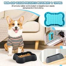 Slow Feeder Dog/Cat Puzzle Feeder Non Skid Bloat Stop Feeding Bowl Black - 如圖 - 查看 4