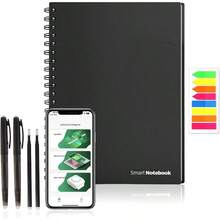 Cuaderno Inteligente A4, Libreta Reutilizable, Libreta de Notas Borrable Espiral, Libreta Digital Oficina y Escolares Sube Archivos y Anotaciones a la Nube, con Plumas y Recargas, para Adultos y Nios - inicial - Ver 2