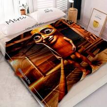 1 pieza Manta suave y cómoda con tema de dibujos animados de franela, con diseños de personajes de dibujos animados, uso versátil para sofá, cama, coche, oficina, camping, regalo perfecto para familiares y amigos