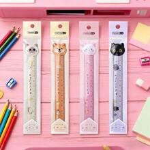 1 pieza Adorable regla de 15 cm con pompones, regla linda con línea de onda con 4 opciones de estilo (Regla con pompones rosa, Regla con pompones caqui, Regla con pompones negra, Regla con pompones beige)