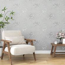 1 Roll Of Vinyl Self-Adhesive Wallpaper, Furniture Makeover Stickers, Waterproof And Easy To Clean,Suitable For Bedroom Wall ,Wardrobe Decoration, Home Decoration Living Room Background Wall, Bathroom Decoration, Easy To Peel Off And Paste - Silver - View 5