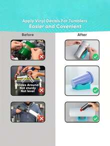 1/2pcs Bathroom Silicone Tumbler Holder - Secure Grip, Built-In Slots And Felt Edge Scraper, Great For Vinyl Stickers And Crafts - Multicolor - View 10