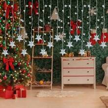 1pc 96 LED Star Icicle Curtain String Lights USB Powered 8 Modes Christmas Decorative Icicle Lights With Remote For Home Patio Bedroom Party Xmas Tree Bedroom Window Wedding Birthday Christmas Decoration ﻿ - Multicolor - View 6