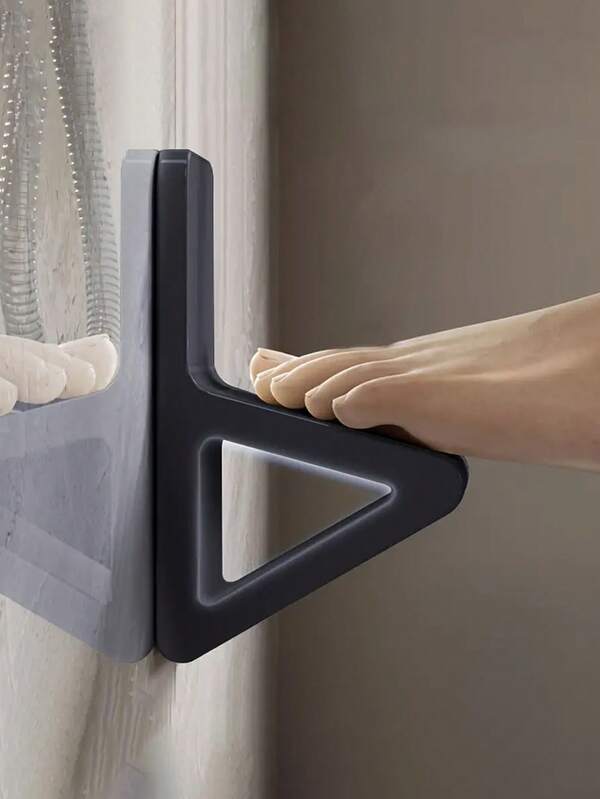 1pc Wall-Mounted Shower Foot Rest, Reusable Bathroom Support Assistant For Pregnant Women And Elderly, No Drill Wall-Mounted Foot Pad