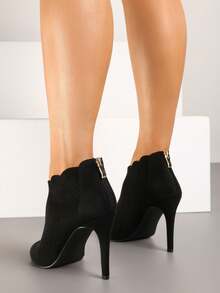 Elegant Pointed Toe Cutout Booties - Women's Summer Party Shoes - Black - View 4