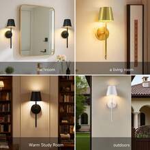 2 Packs Wireless Charging LED Wall Lamp, Black/Gold/White Long Style Optional, Touch + Remote Dual Control, Stepless Dimming, Ideal For Bedroom Vanity, Living Room, Bedroom Headboard, Study & Night Light, Perfect Christmas Gift - Multicolor - View 10