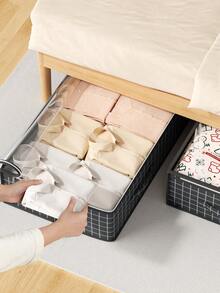 1 Stück faltbare Bettunterlage Kleidungsaufbewahrungstasche, Tasche mit großer Kapazität für Decke und Kissen, flache Aufbewahrungstasche, Aufbewahrungstasche für Schrankoberseite, Aufbewahrungsbehälter für Wohnzimmer und Schlafzimmer, komplett transparente Oberseite für einfaches Herausnehmen der Kleidung, bevorzugt