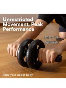 Ab Roller Wheel For Abs Workout - Abdominal Core Exercise Equipment With Extra Thick Knee Pad Mat - Dual Glide Wheels - Abs Roller Wheel Home Workout - Abs Exercise Equipment