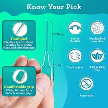 GuruNanda Interdental Picks - 100 Pack Super Soft Flexible Rubber Bristles - 牙刷 - 查看 7
