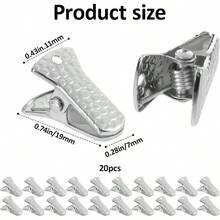 20 PCS Metal Clamps Alligator Clips, Spring Clamp Alligator Clips Tiny Clip Strong Suitable, Alligator Clamps Sweater Cardigan Eyeglass Glasses Holders Lanyards Jewelry - Silver - View 2