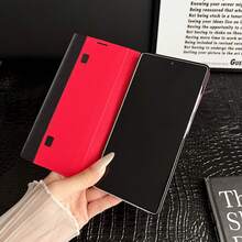 غطاء جلدي قابل للطي مع حامل لهواتف سامسونج جالكسي S8/S9/S10/S20/S21/S22/S23/S24/S25 بلس/ألترا/FE، غطاء هاتف محمي كامل للأعمال مقاوم للصدمات، مضاد للبصمات، غطاء هاتف من جلد اصطناعي بملمس الليتشي