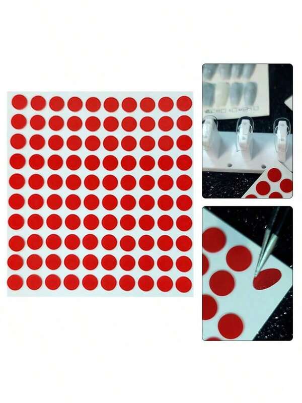 لوحة ألوان الفاصوليا للمناكير ملصقات شفافة ذات نقاط مزدوجة الجانب 1000 ملصق