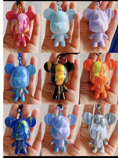 10pcs/Box Resin Bear Keychains, DIY Fluid Bear, Hand-Painted, Suitable As Valentine's Day Gifts, Party Decorations, Party Favors (Any Style And Color), Mother's Day, Graduation Ceremony Gifts, Desktop Decorations