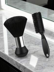 Professional Barber Neck Duster Brush For Haircutting - Premium Soft Bristle Hair Brush With Ergonomic Handle, Hypoallergenic Salon Styling Tool & Beard Grooming Accessories For Men Women (Portable Design), Skin-Friendly Barber Brush Ideal For Sensitive Skin, Back To School, Travel Holiday Essentials, Hair Accessories For Women, Slick Back Brush - Multicolor - View 2