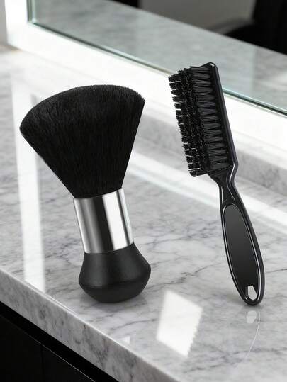 Professional Barber Neck Duster Brush For Haircutting - Premium Soft Bristle Hair Brush With Ergonomic Handle, Hypoallergenic Salon Styling Tool & Beard Grooming Accessories For Men Women (Portable Design), Skin-Friendly Barber Brush Ideal For Sensitive Skin, Back To School, Travel Holiday Essentials, Hair Accessories For Women, Slick Back Brush