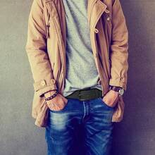 Cinturón Negro Hombre% Cuero Cierre con hebilla Recto Sólido Adulto Hombres - Negro - - Ver 6