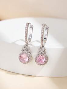 AETOLIA 1 Set aus Halskette und Ohrrringen, modischer Hochzeitsschmuck Set aus 925er Silber mit edlem rosa Zirkonia Stein, passend für Frauen zum Tragen an Dates oder zur Hochzeit