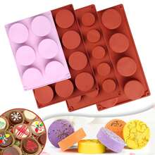 قالب سيليكون لتشكيل الحلويات والكيك والحلوى الفرنسية والموس والثلج المجوف بقطر 4 سم وإرتفاع قصير و15 حُفرة