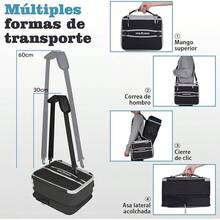 INSMEER Bolsa de Almuerzo Plegable Grande - 32 Latas/16L, Lonchera Termica para Impermeable y A Prueba de Fugas, Bolsas Termicas Reutilizable para Trabajo, Oficina, Viajes, Unisexo - Gris - Ver 2