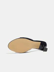 Women's High Heels, Fashionable For Spring/Summer Parties, Gatherings, Outdoor Events, Elegant Banquets. Plated Cup Heel, Pointed Toe, Shiny Strap Design, High-Quality Patent Leather Material, Sexy Slip-On Mule Style, Graceful And Luxurious Black Dress Shoes/Sandals - Black - View 7