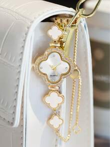 LUCKYFOX 女士精致水钻石英腕表，搭配小巧精致的表盘和纤细的表带，适合日常佩戴和社交场合，是优雅的生日/节日礼物之选。 - 金黃色 - 查看 4