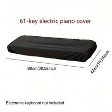1pc Black Digital Electronic Piano Keyboard Dust Cover With Music Stand Opening, Fits 61/88 Keys - Desk & Drawer Organizer For Home Storage, Protects From Dust & Debris
