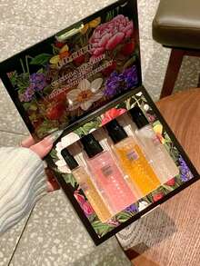 4-Piece Dreamy Floral Fragrance Spray Set, Limited Edition Aromatherapy Air Freshener, Suitable For Indoor/Outdoor, Multi-Layer Lifting Spray, Long-Lasting Natural Freshness And Charming Fragrance, Releasing Elegant Floral, Vanilla, Coconut And Chocolate Scent, An Ideal Gift For Dates, Parties, Gatherings, Travel, Holidays, Home, Hotel, Office. - Various Fragrances - View 4
